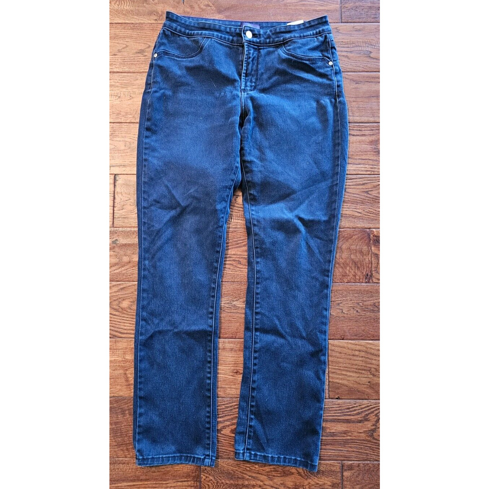NYDJ Jeans sz 8 Lift Tuck‎ Straight High Rise Stretch Dark Blue 32 Waist 30 Ins